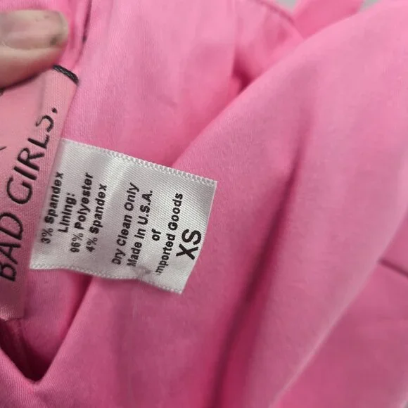 Vixen by Micheline Pitt Miss Kitty 9 Lives Pink Spray Paint Design Midi Dress XS - Picture 10 of 12